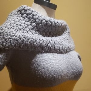 Cowl neck sweater dress